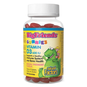 Natural Factors Big Friends Vitamin D3 600IU Strawberry 60 Gummies