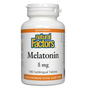 Natural Factors Melatonin 3 mg, Peppermint 180 Sublingual Tablets