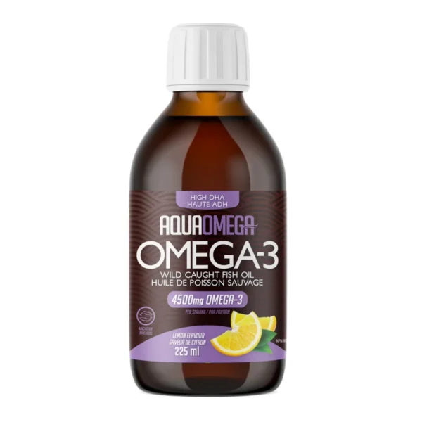 AquaOmega Omega-3 High DHA Lemon 225mL