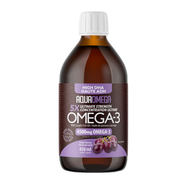 AquaOmega Omega-3 High DHA Grape 450mL