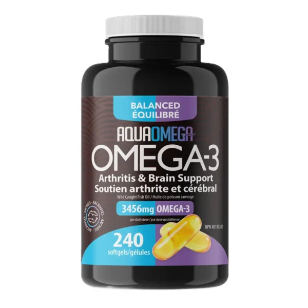 AquaOmega Omega-3 Balanced Arthritis And Brain Support 240 Softgels