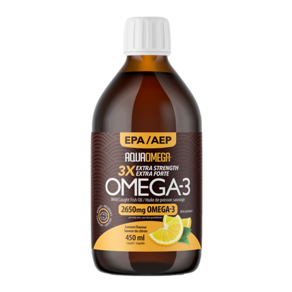 AquaOmega Omega-3 Extra Strength Lemon 450mL