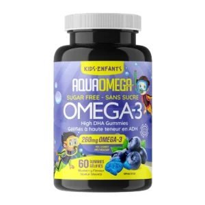 AquaOmega Kids Omega-3 High DHA Blueberry 60 Gummies